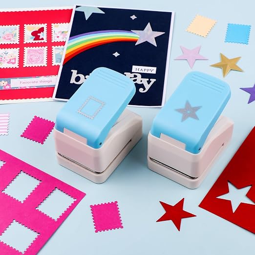 2Pcs/Set 3D Postage Stamp and Star Embossing Punch; Punches Score Tools - Image 4
