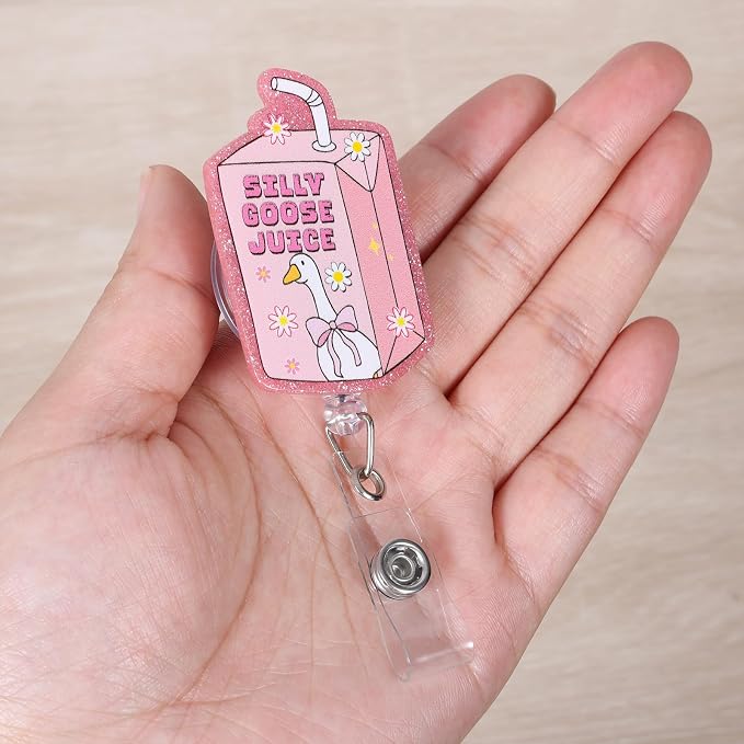 Silly Goose Juice Funny Nurse Badge Reel, Cute Medical Retractable ID Badge - Image 2