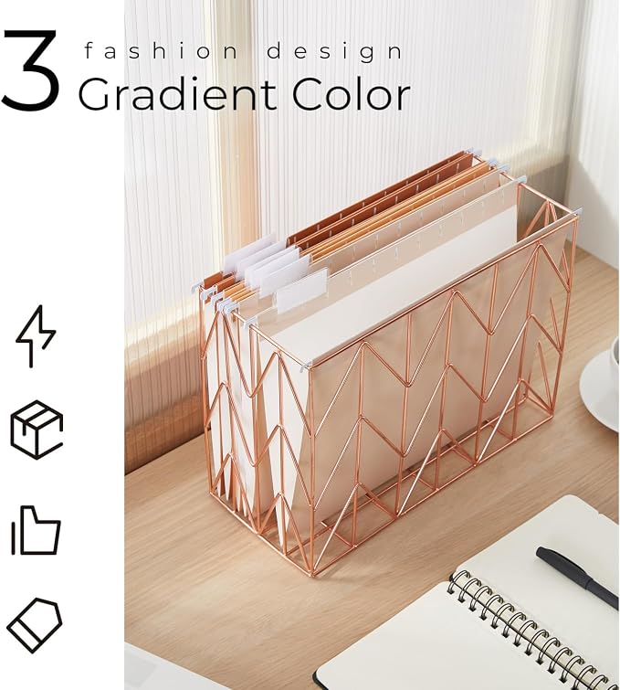 Y YOMA 6 Pack Gradient Hanging File Folders Letter Size Decorative Hanging - Image 2