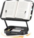Adjustable Book Stand with Storage Drawer, 360° Rotating Book Holder, Height & by SupeDesk