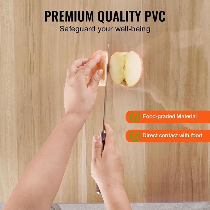 VEVOR Plastic Table Cover, 48 x 48 Inch 2.0 mm Thick Clear Round PVC Desk Mat - Image 3