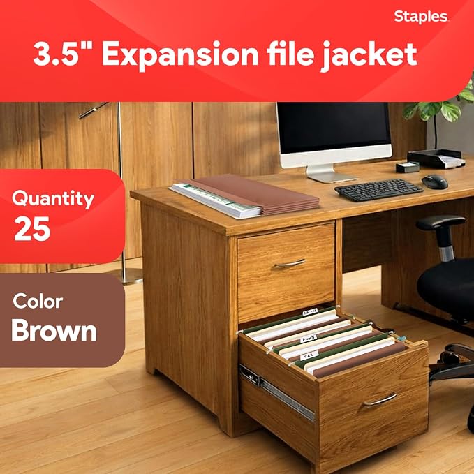 Staples Reinforced Expanding File Pockets, Legal Size, 3.5‑Inch Expansion - Image 2
