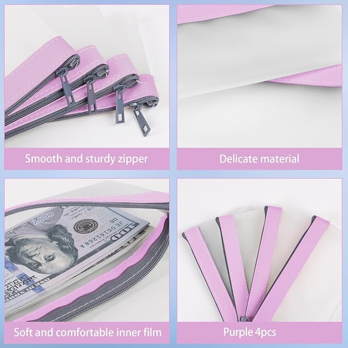 4 pcs Money Bag Clear Money Envelopes - Image 5