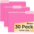 SUNEE File Folders, 30 Pack Manilla Folders 8.5 x 11, Colored File Folders Home by SUNEE