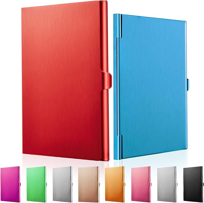 Leinuosen 10 Pack Business Name Card Holder Case Aluminum Business Name Card by Leinuosen