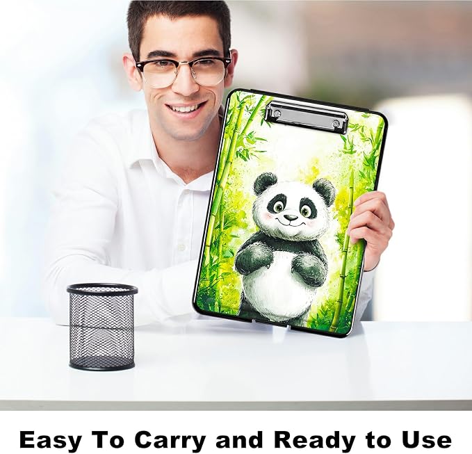 Green Bamboo Panda A4 Clipboard - Image 6