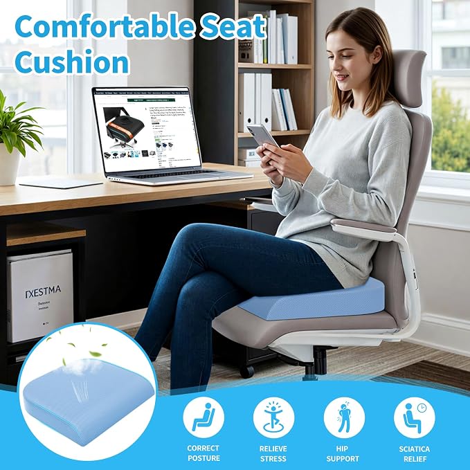 TranquilRelax Large Seat Cushion, Memory Foam Cushion - Image 7