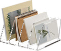 SANRUI Acrylic Desk File Sorter Organizer Holder, 4-Section Clear Vertical by SANRUI