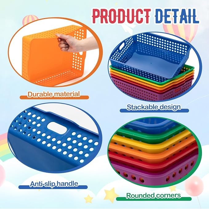 Geetery 6 Pack Classroom Storage Baskets - Image 3