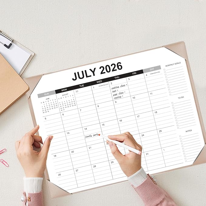 Desk Calendar 2026-2027 with Desk Mat – 22" x 17" Large Desk Pad Calendar Runs - Image 5