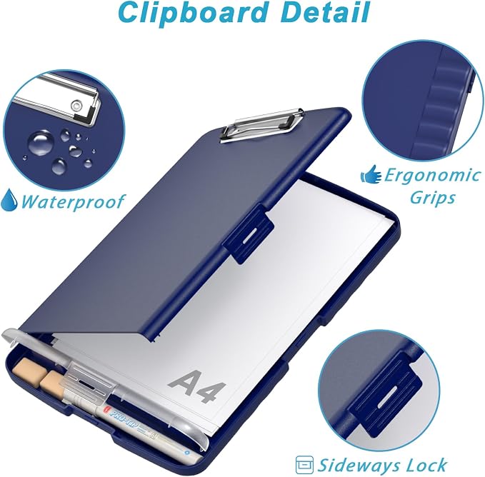 Rimilak Clipboard with Storage, 8.5 x 11'' High Capacity Clip Board, - Image 5