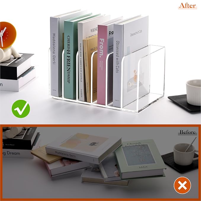 YUXUN Acrylic Magazine Holder, Book Storage-Office/Home/Classroom Organization - Image 8