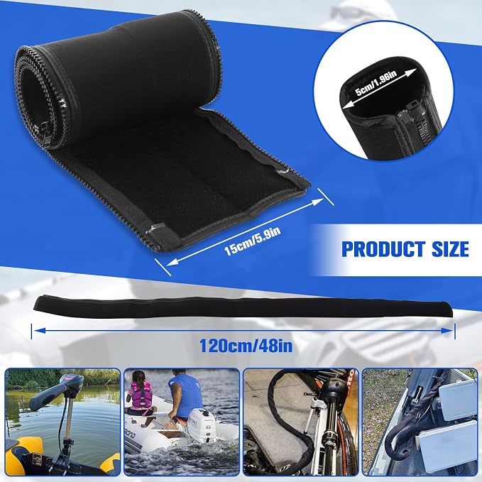 48inch Neoprene Trolling Motor Cable Sleeve 2'' Dia Cable Organizer - Image 5