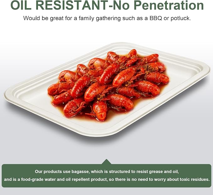 14 Inch Disposable Food Trays, 105 Pack | Disposable Serving Tray, Crawfish - Image 5