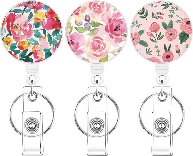 BESARME 3 Pack Badge Reels Retractable Badge Clip by BESARME