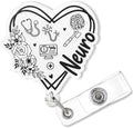 Elegant Neuro Badge Reel Retractable, Cute Neurology Nurse Acrylic Badge Reel by Bydevia