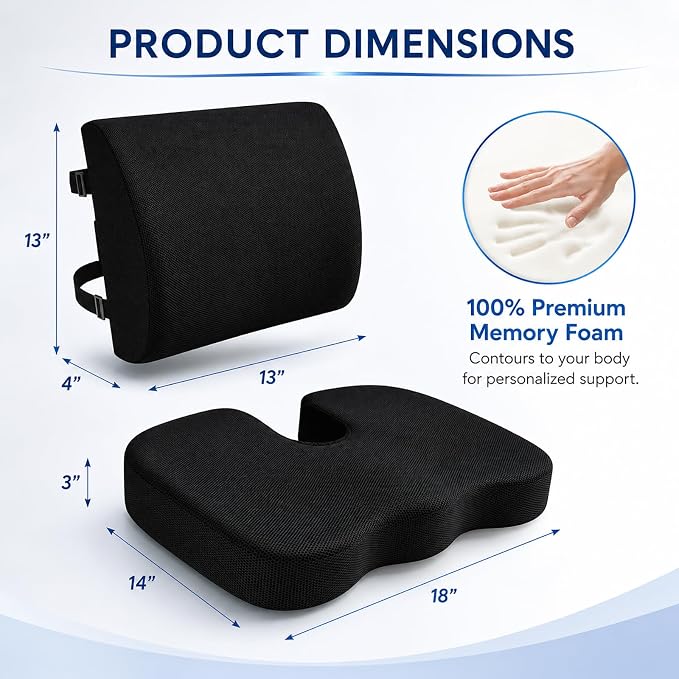 Ergonomic Seat Cushion & Lumbar Support Pillow - Image 3