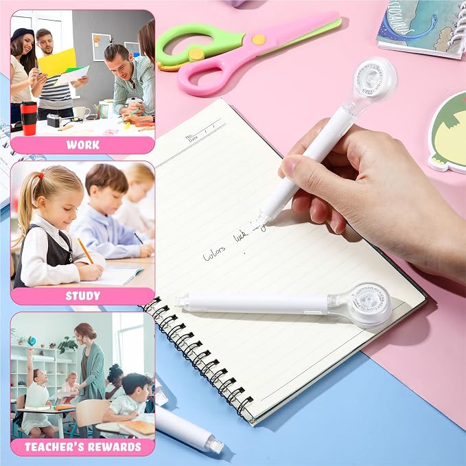 Gersoniel 10 Pack Correction Tape Pen Correctional Ink Tape Push Pull Protective - Image 5