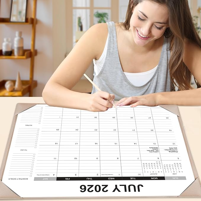 Desk Calendar 2026-2027 with Desk Mat – 22" x 17" Large Desk Pad Calendar Runs - Image 2