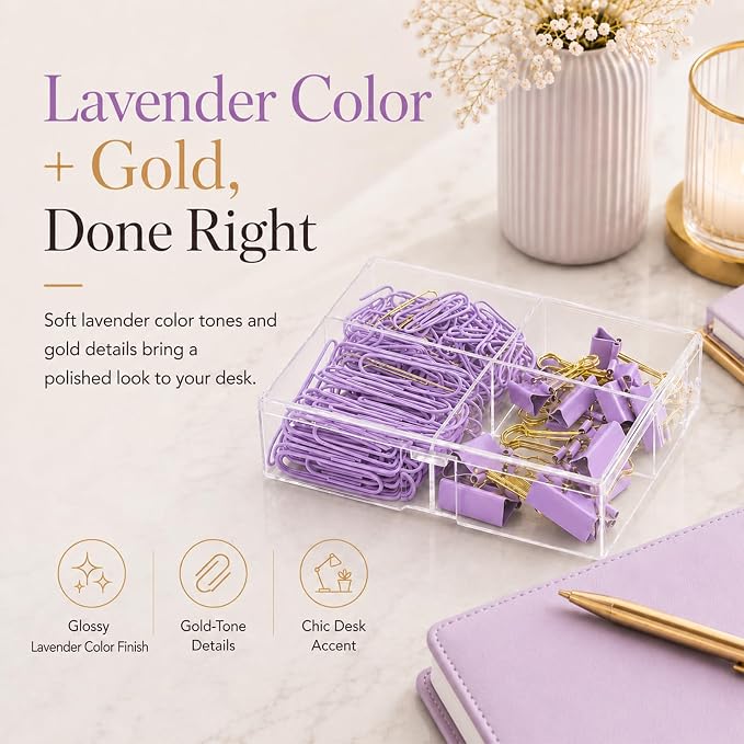 Cute Paper Clips Binder Clips Combo Set, Cute Office Supplies Set - Image 6