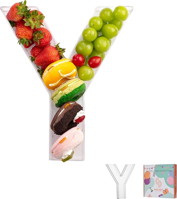 11" Clear Acrylic Letter & Number Charcuterie Tray-Reusable Fillable Alphabet by kevjes