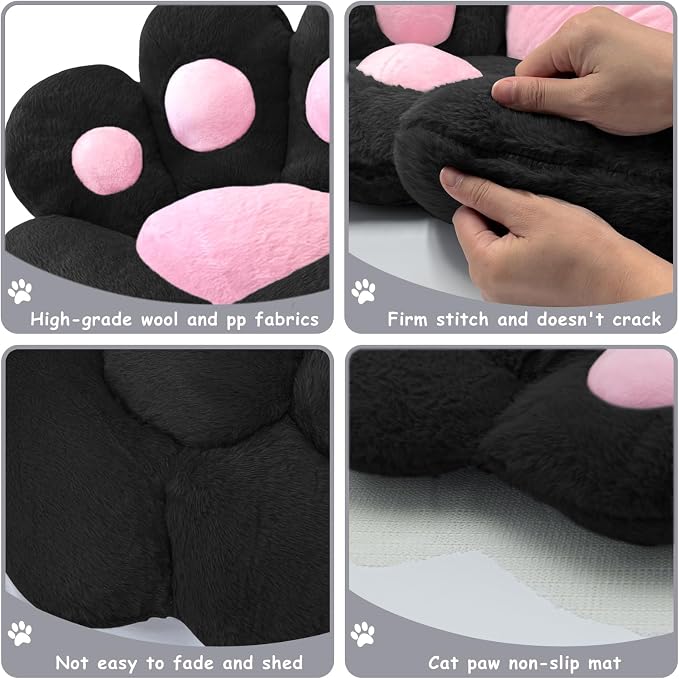 DOBUONO Cat Paw Cushion Kawaii Office Chair Cushion Comfy Plush Gaming Chair - Image 3
