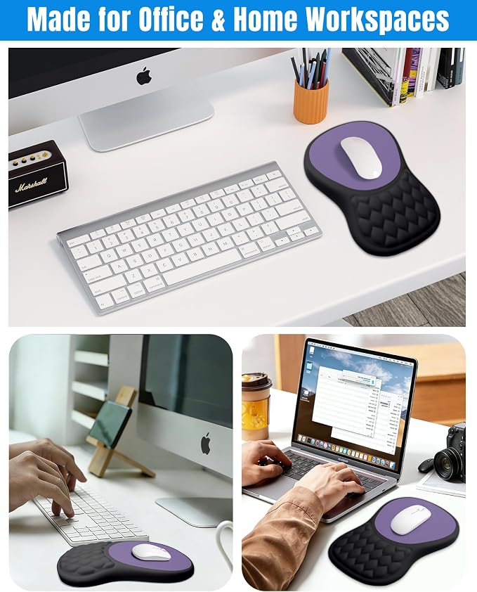Ergonomic Mouse Pad with Wrist Rest, Slope Design Memory Foam Support, Smooth - Image 6