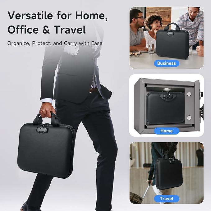 Fireproof Document Box with Lock, Waterproof Hard-Shell File Organizer with - Image 8