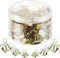 TecUnite 150 Pcs Binder Clips Assorted Sizes Gold Paper Clamps Clips Large by TecUnite