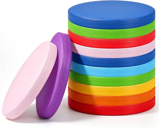 Juexica 12 Pcs Extra Thick Flexible Seating Floor Cushion Assorted Colored by Juexica