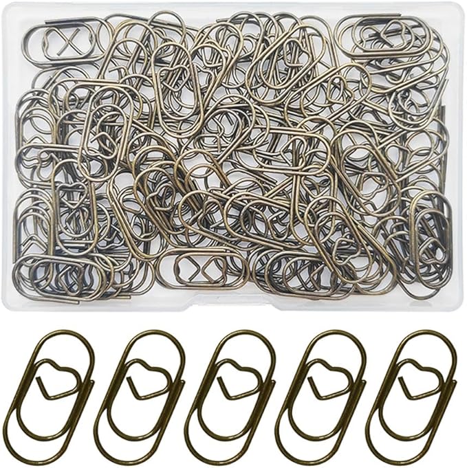 100 Pack Love Heart Shaped Paper Clips, Mini Paperclips Papers, 0.8inch Small by Unknown