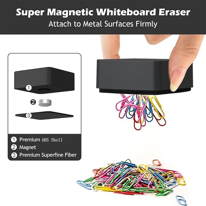 Ddaowanx Dry Erase Erasers, Soft Grip Magnetic Mini Eraser - Image 2