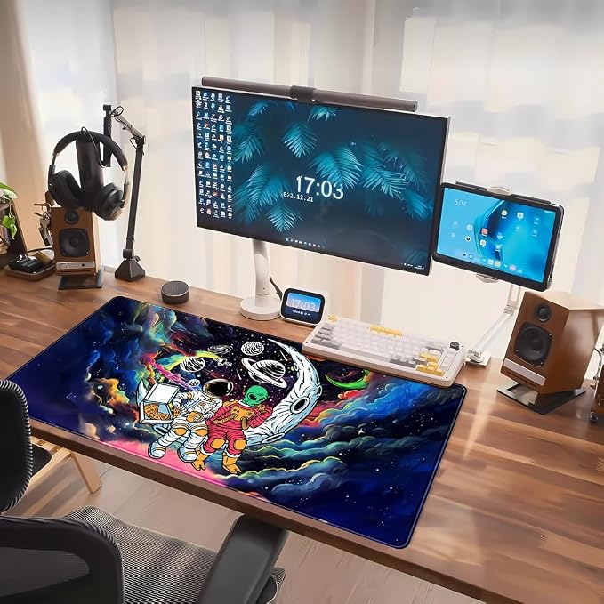 Funny Space Mouse Pad Desk Mat Astronaut Alien Large Gaming Mouse Pads Anime - Image 7