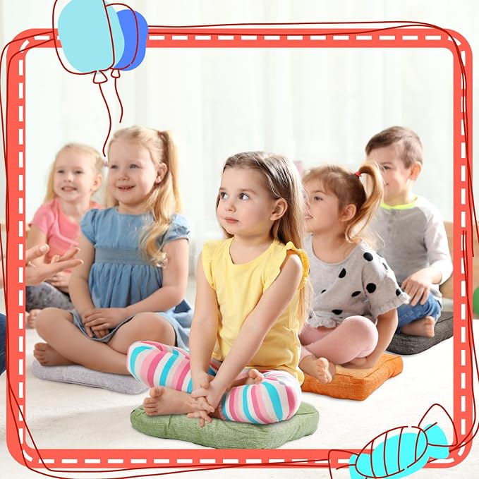 Juexica 8 Pcs Floor Cushions for Kids Floor Pillows Flexible Seating Cushions - Image 4