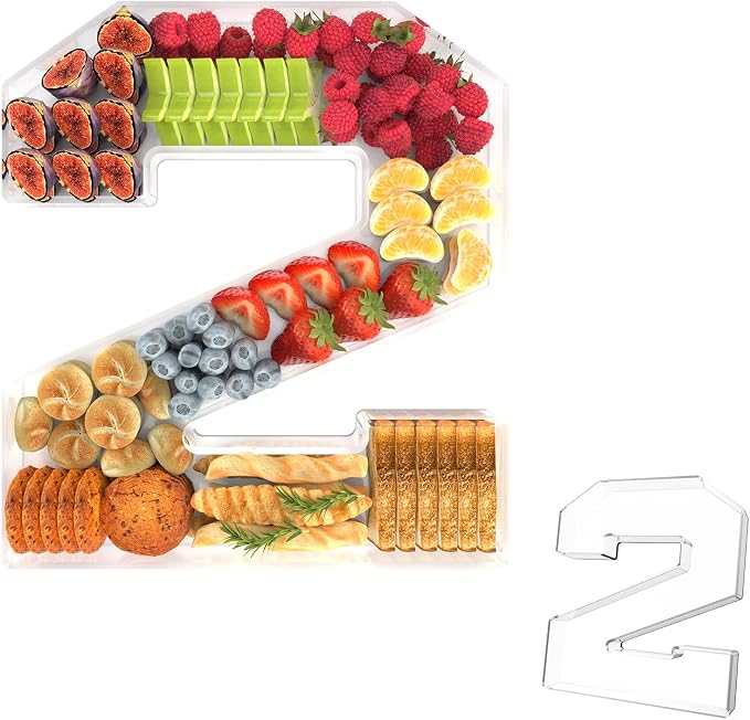 11" Acrylic Number Charcuterie Tray, Fillable Number Charcuterie Box by Tdsuco