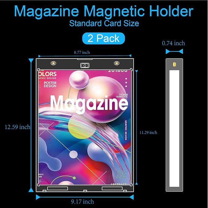 2-Pack Magazine Book Magnetic Holder | UV Protection, Wall Mountable, One Touch - Image 2