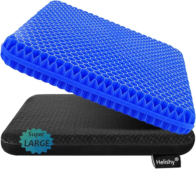 Gel Seat Cushion, Super Large Gel Cushion Chair Pads by Helishy