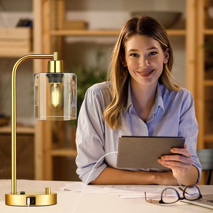 Lynnoland Set of 2 Industrial Table Lamps - Image 9