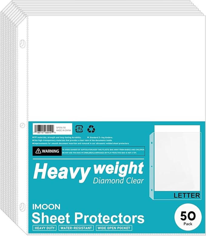 Heavyweight 3-Hole Letter Size Sheet Protectors by Unknown