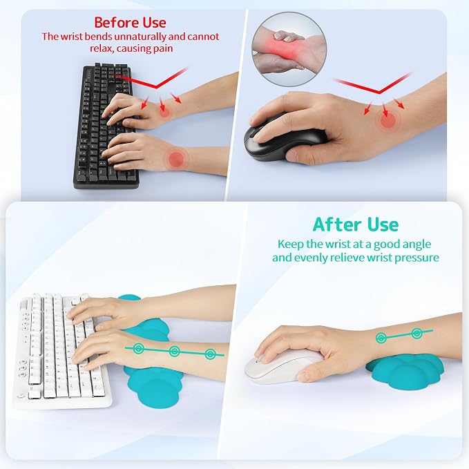 Sushret Cloud Wrist Rest Keyboard, Cloud Keyboard Wrist Pad Set - Image 3