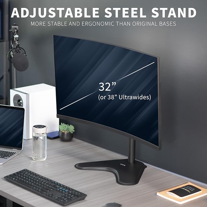 VIVO Single Monitor Desk Stand, Holds Screens up to 32 inch Regular and 38 inch - Image 2