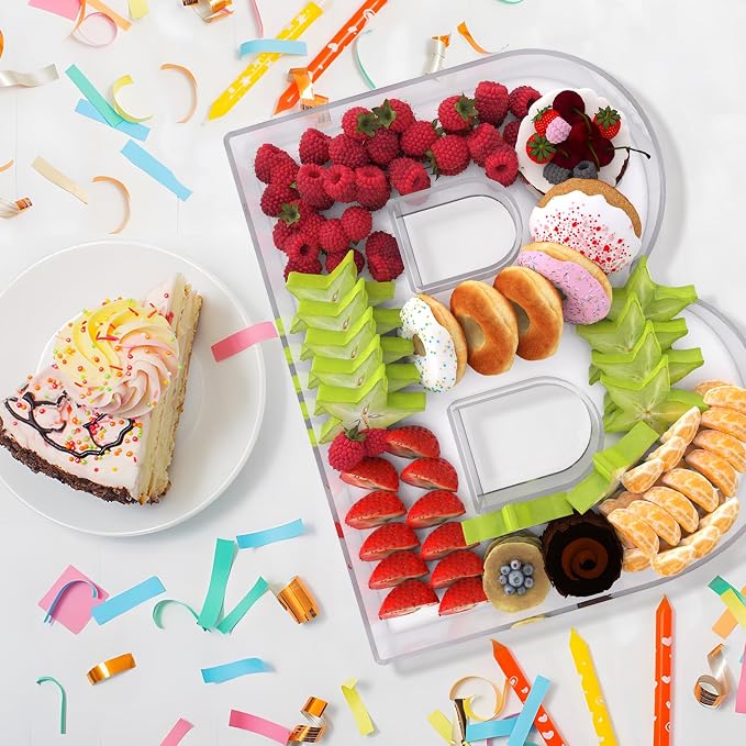 13.8" Extra Large Acrylic Letter Charcuterie Board Box, Reusable Fillable - Image 4