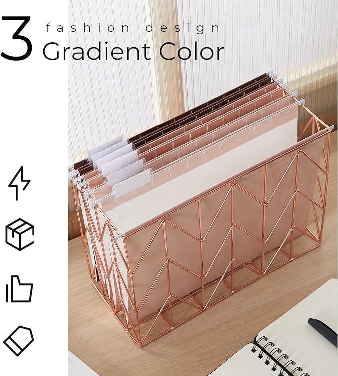 Y YOMA 6 Pack Gradient Hanging File Folders Letter Size Decorative Hanging - Image 2