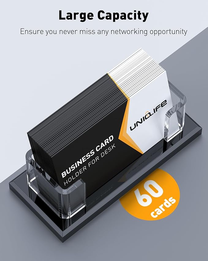 Uniclife 2 Pack Acrylic Business Card Holder - Image 3