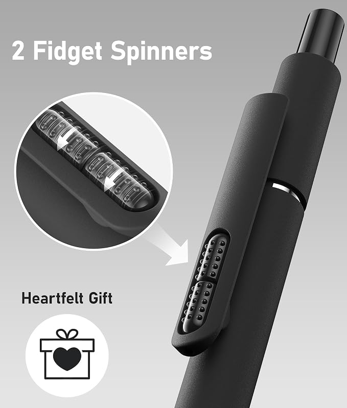 16 Pack Black Ink Ballpoint Pens 1.0mm Fidget Pens - Image 2