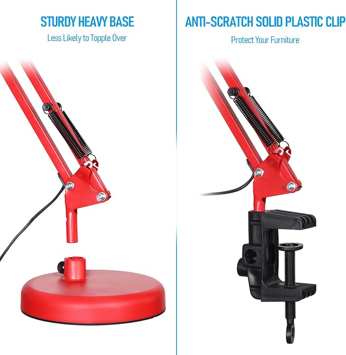TORCHSTAR Metal Desk Lamp, Adjustable Swing Arm, - Image 2