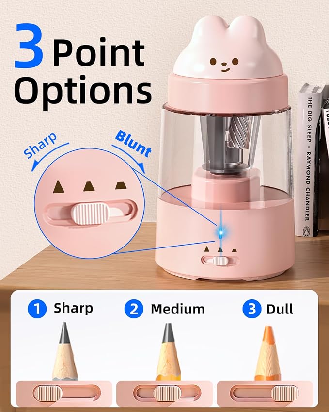 ZMOL Colored Pencil Sharpener for Kids Gift, Rechargeable Electric Pencil - Image 3