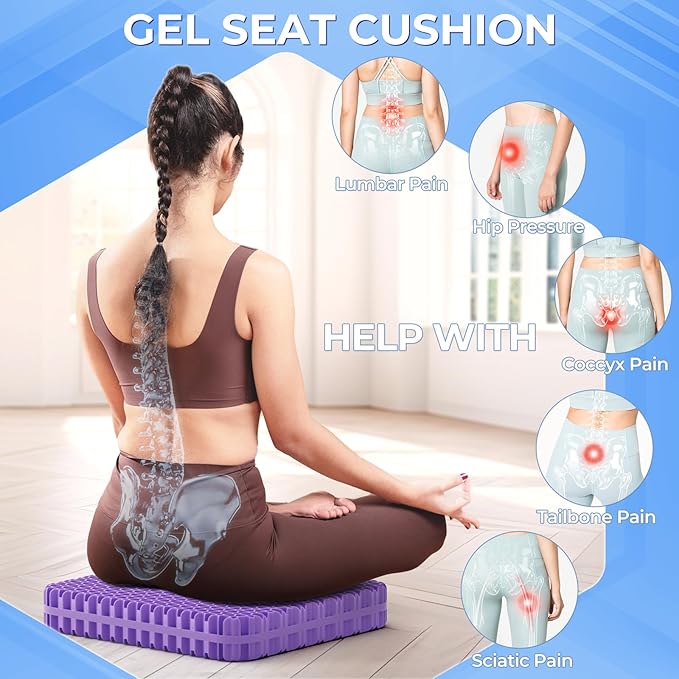 TushGuard Gel Seat Cushion for Long Sitting, Enlarged & Thickened Patent Design - Image 4