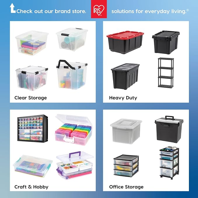 IRIS USA 27 Qt Stackable Plastic Storage Bins - Image 2