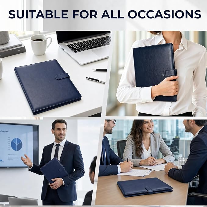 Professional Padfolio with Clipboard, Faux Leather Portfolio Folder Binder - Image 7